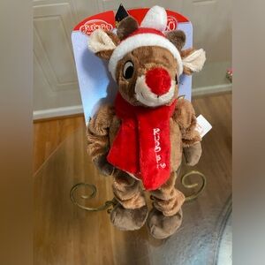 Dan Dee Rudolph the Red Nosed Reindeer Pull Bungee Stretch Dog Toy Plush 11"